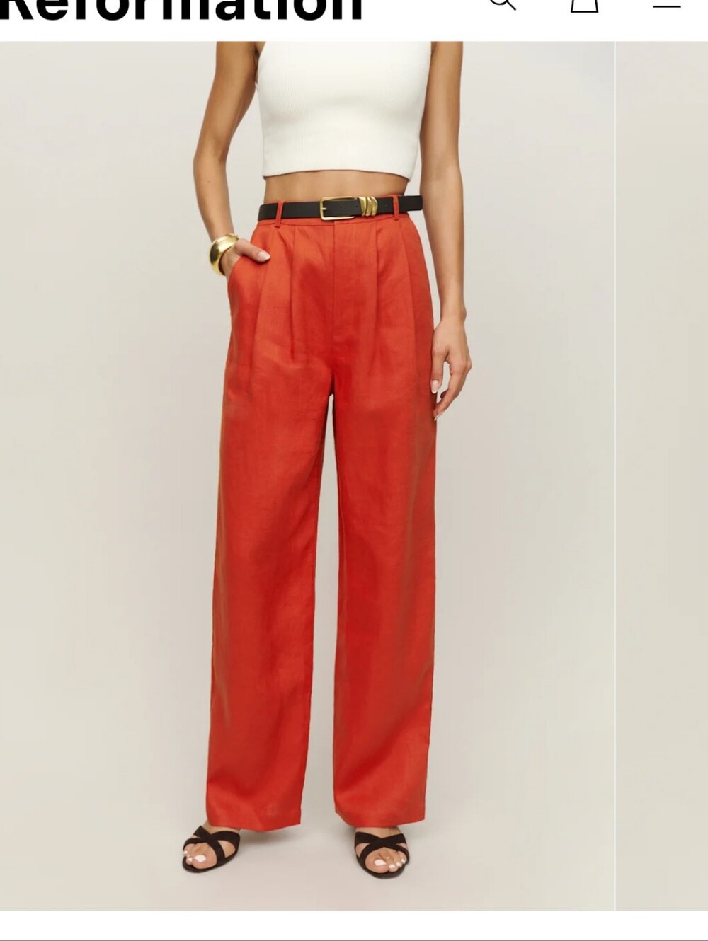 Reformation Vesta Pant Blood Orange - Size 8